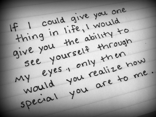 If i could give you one thing in life......