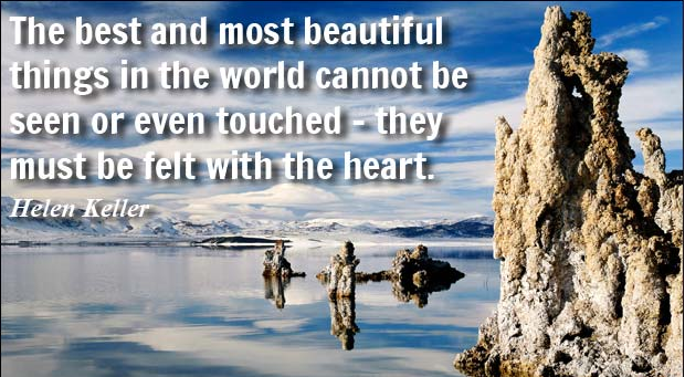 The best and most beautiful things in the world cannot be seen or even touched